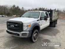 2012 Ford F450 4x4 Crew-Cab Flatbed/Service Truck Runs & Moves) (Body Damage, Rust Damage,