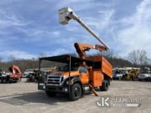 (Smock, PA) Altec LR760E70, Over-Center Elevator Bucket mounted behind cab on 2013 Ford F750 Chipper