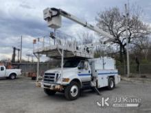 (Plymouth Meeting, PA) Versalift VO255REV-02, Over-Center Bucket Truck mounted behind cab on 2010 Fo