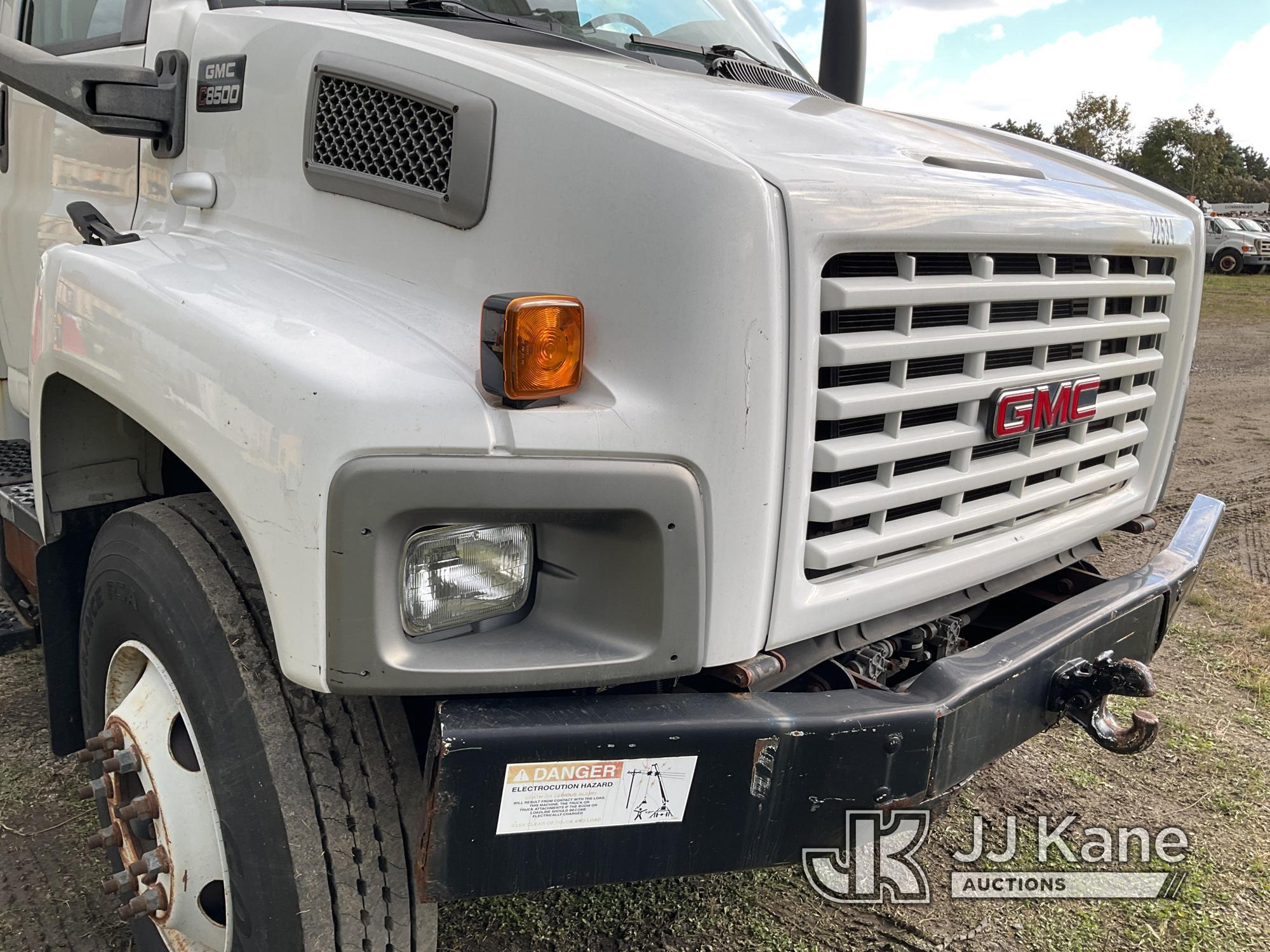 (Bellport, NY) Terex/Telelect XL4050, Digger Derrick corner mounted on 2006 GMC C8500 Utility Truck