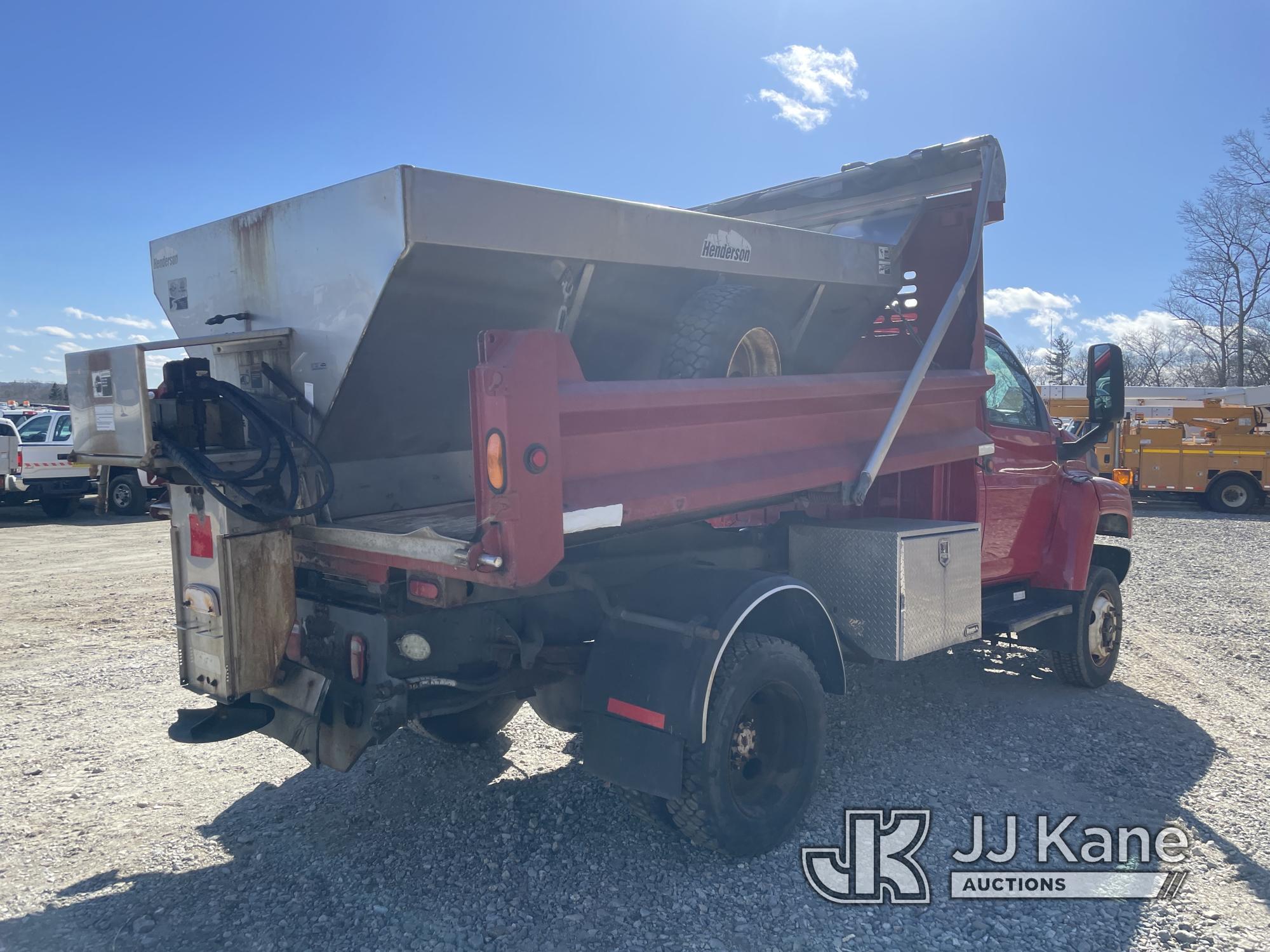 (Shrewsbury, MA) 2009 GMC C5500 4x4 Dump Truck Runs, Moves & Dump Operates) (Rust Damage, ABS & Chec