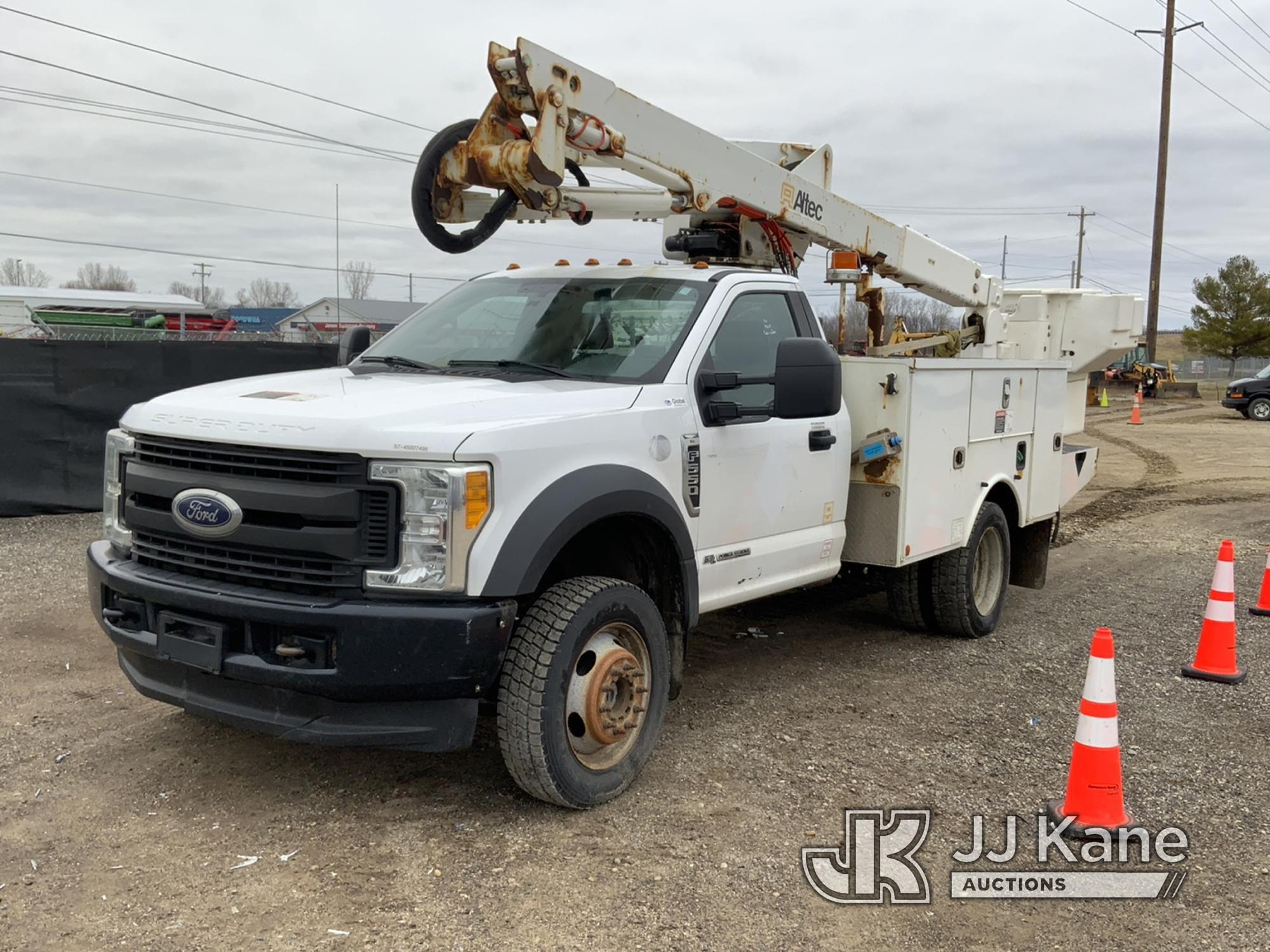 (Charlotte, MI) Altec AT40G, Articulating & Telescopic Bucket Truck mounted behind cab on 2017 Ford