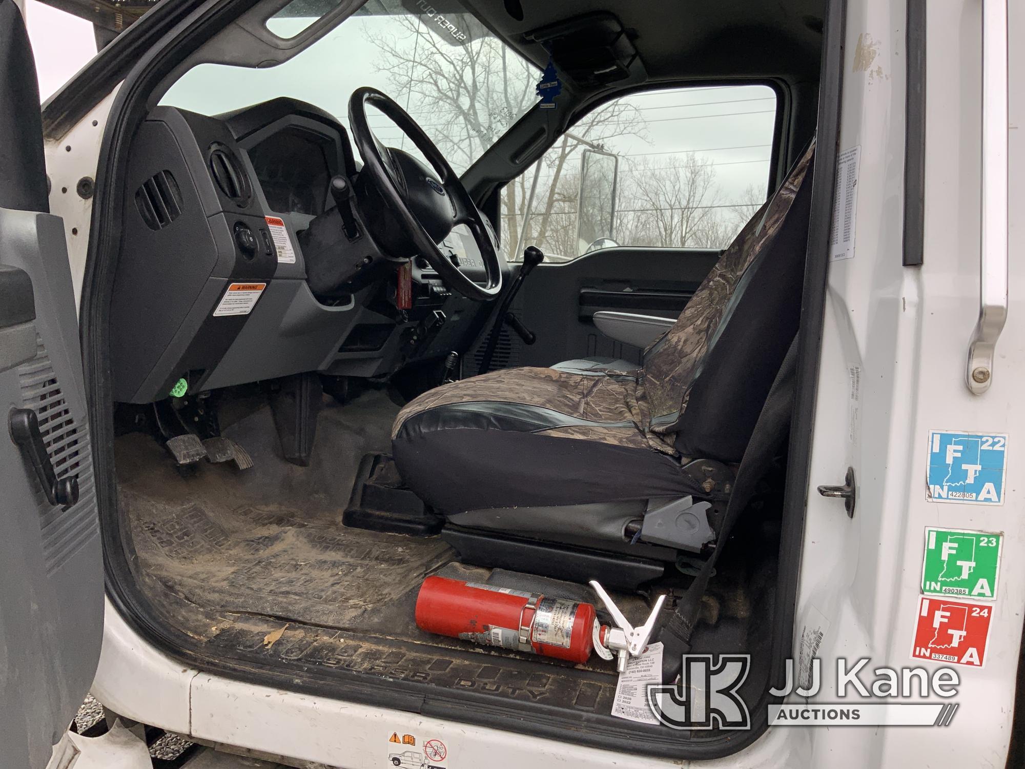 (Fort Wayne, IN) Altec LR760E70, Over-Center Elevator Bucket Truck mounted behind cab on 2013 Ford F