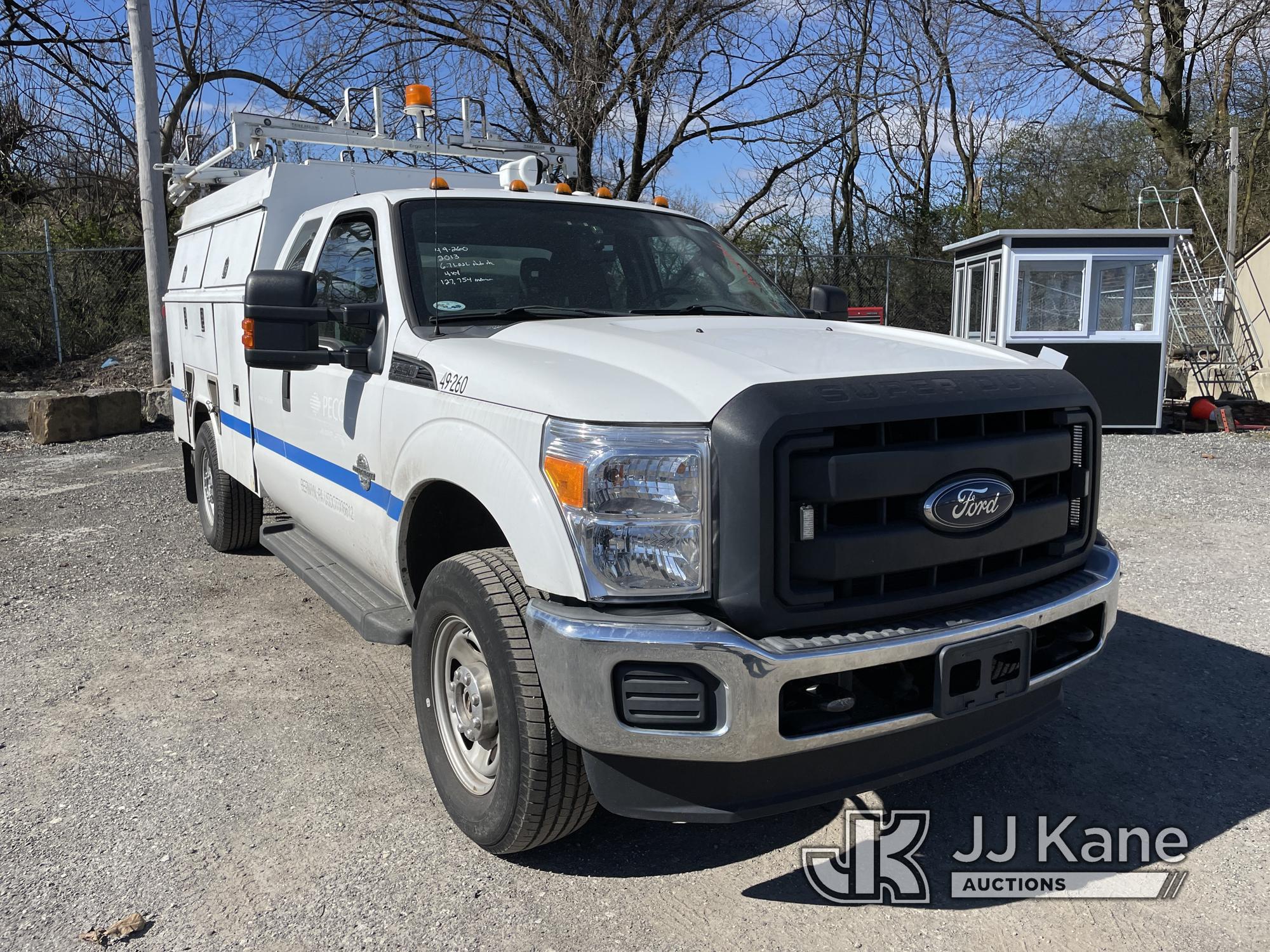 (Plymouth Meeting, PA) 2013 Ford F350 4x4 Extended-Cab Enclosed Service Truck Runs & Moves, Body & R