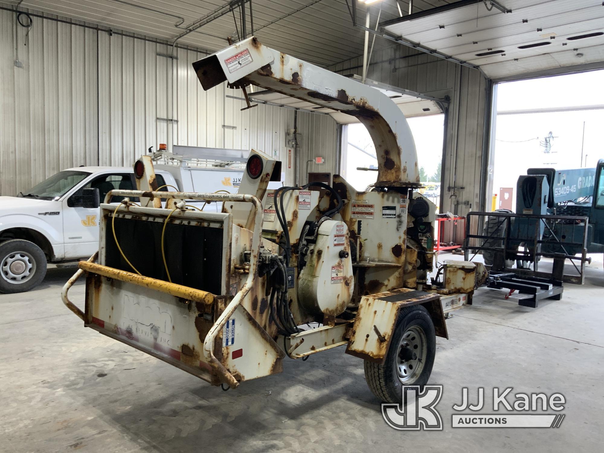 (Fort Wayne, IN) 2016 Morbark M12D Chipper (12in Drum), trailer mtd Runs) (Smokes, Rust Damage) (NO