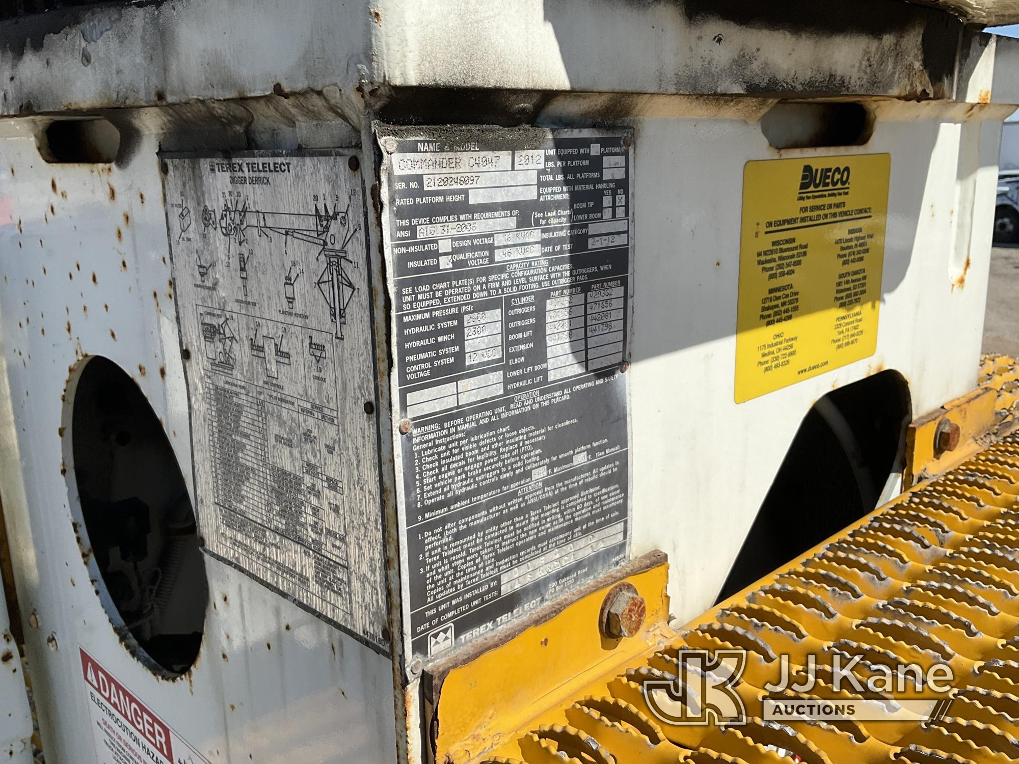 (Plymouth Meeting, PA) Terex/Telelect Commander C4047, Digger Derrick rear mounted on 2013 Internati