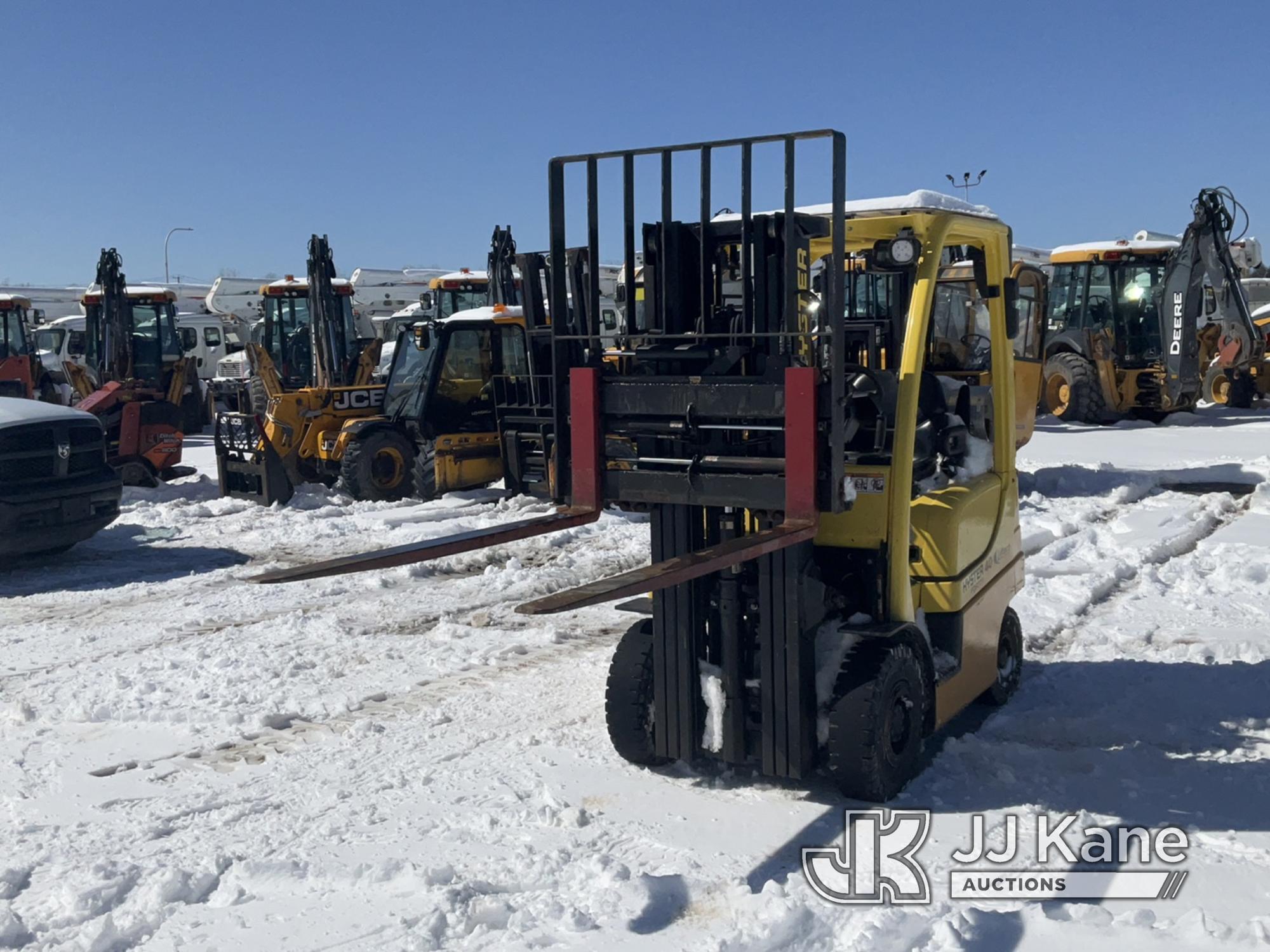 (Rome, NY) 2013 Hyster H40FTS Cushion Tired Forklift Runs & Operates, LPG Tank Not In Sale