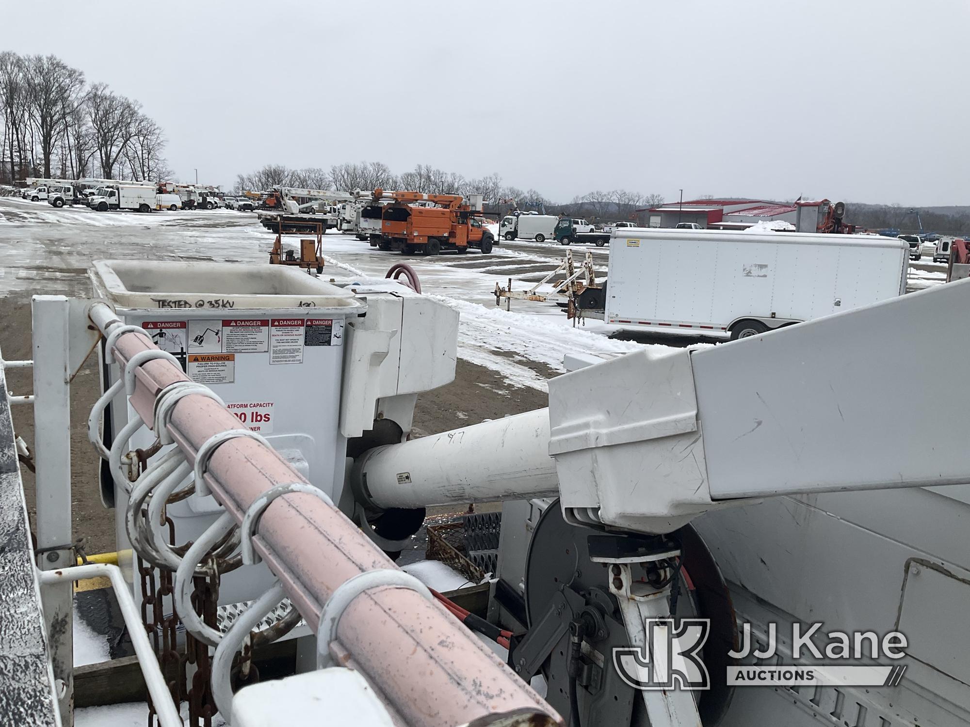 (Shrewsbury, MA) Altec TA40, Articulating & Telescopic Bucket Truck mounted behind cab on 2016 Inter