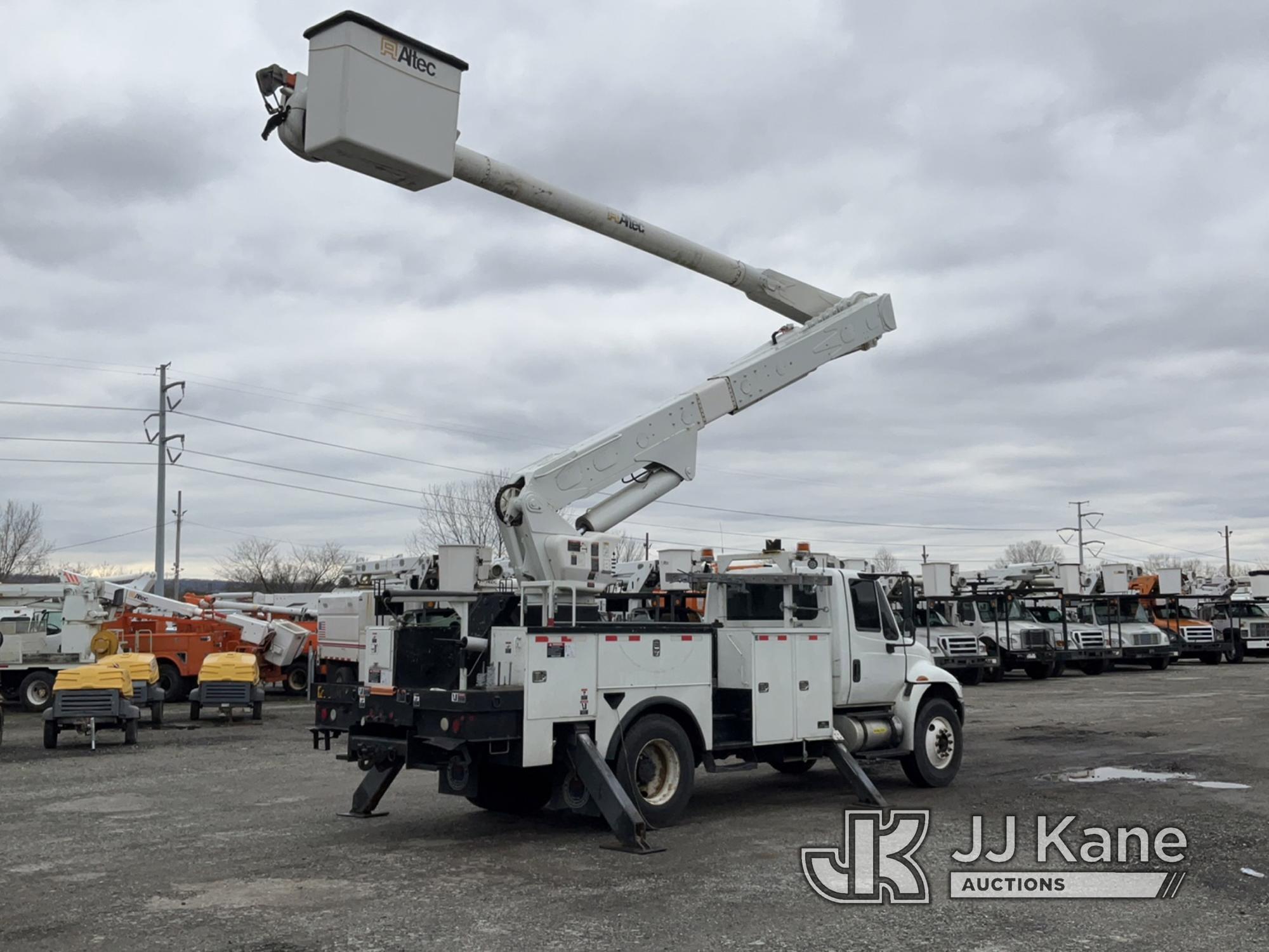 (Plymouth Meeting, PA) Altec AM55-E, Over-Center Material Handling Bucket Truck rear mounted on 2011