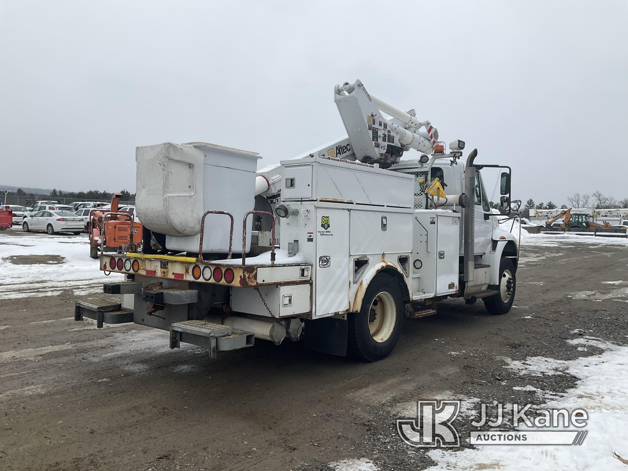 (Shrewsbury, MA) Altec TA40, Articulating & Telescopic Bucket Truck mounted behind cab on 2016 Inter