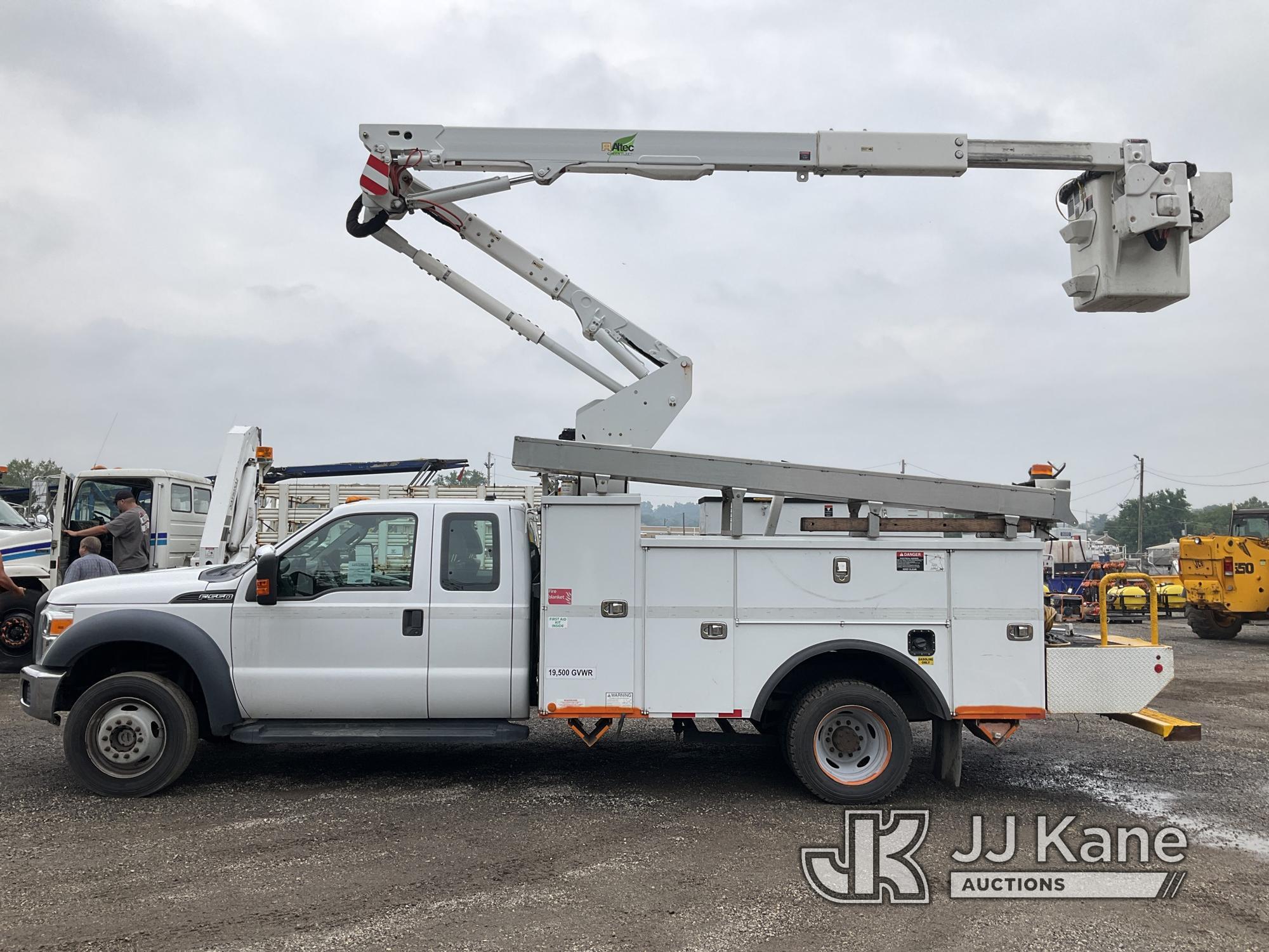 (Plymouth Meeting, PA) Altec AT40G, Articulating & Telescopic Bucket Truck mounted behind cab on 201