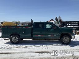 (Rome, NY) 2018 GMC Sierra 3500HD 4x4 Crew-Cab Service Truck Runs & Moves, Body & Rust Damage