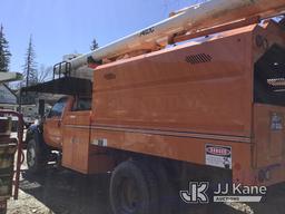 (Deposit, NY) Altec LR756, Over-Center Bucket Truck mounted behind cab on 2013 Ford F750 Chipper Dum