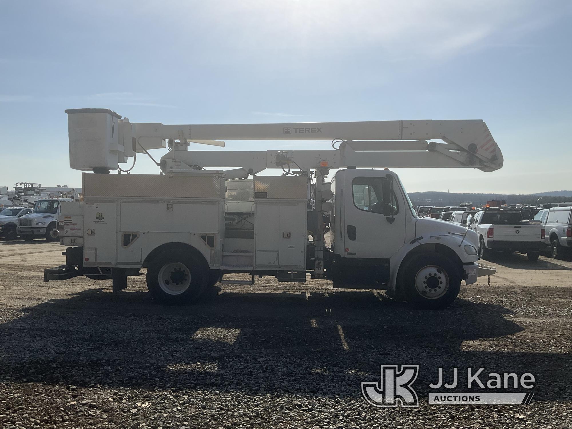 (Shrewsbury, MA) HiRanger HR52-MH, Material Handling Bucket Truck rear mounted on 2012 Freightliner