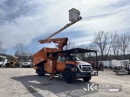 (Smock, PA) Altec LR760E70, Over-Center Elevator Bucket mounted behind cab on 2013 Ford F750 Chipper