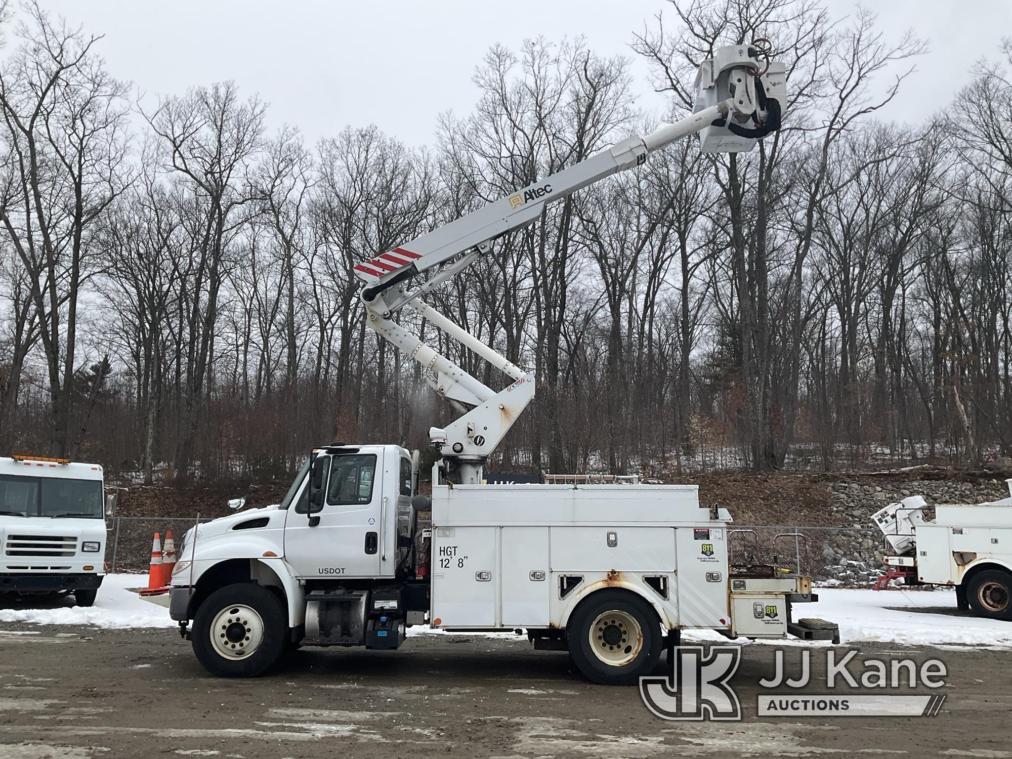 (Shrewsbury, MA) Altec TA40, Articulating & Telescopic Bucket Truck mounted behind cab on 2016 Inter