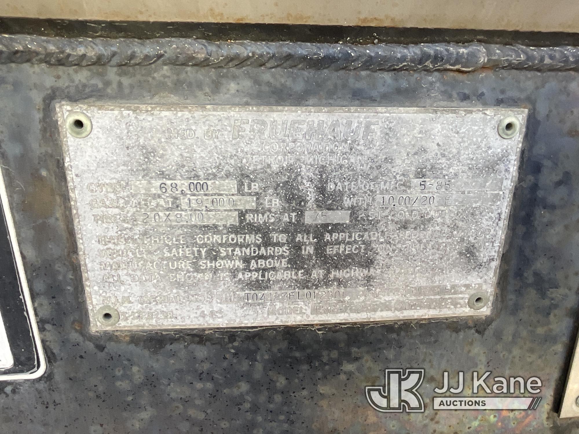 (Jurupa Valley, CA) 1985 Fruehauf TKGF2R Water Tank Trailer Towable