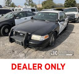 (Jurupa Valley, CA) 2008 Ford Crown Victoria Police Interceptor 4-Door Sedan Not Running, Missing Ke