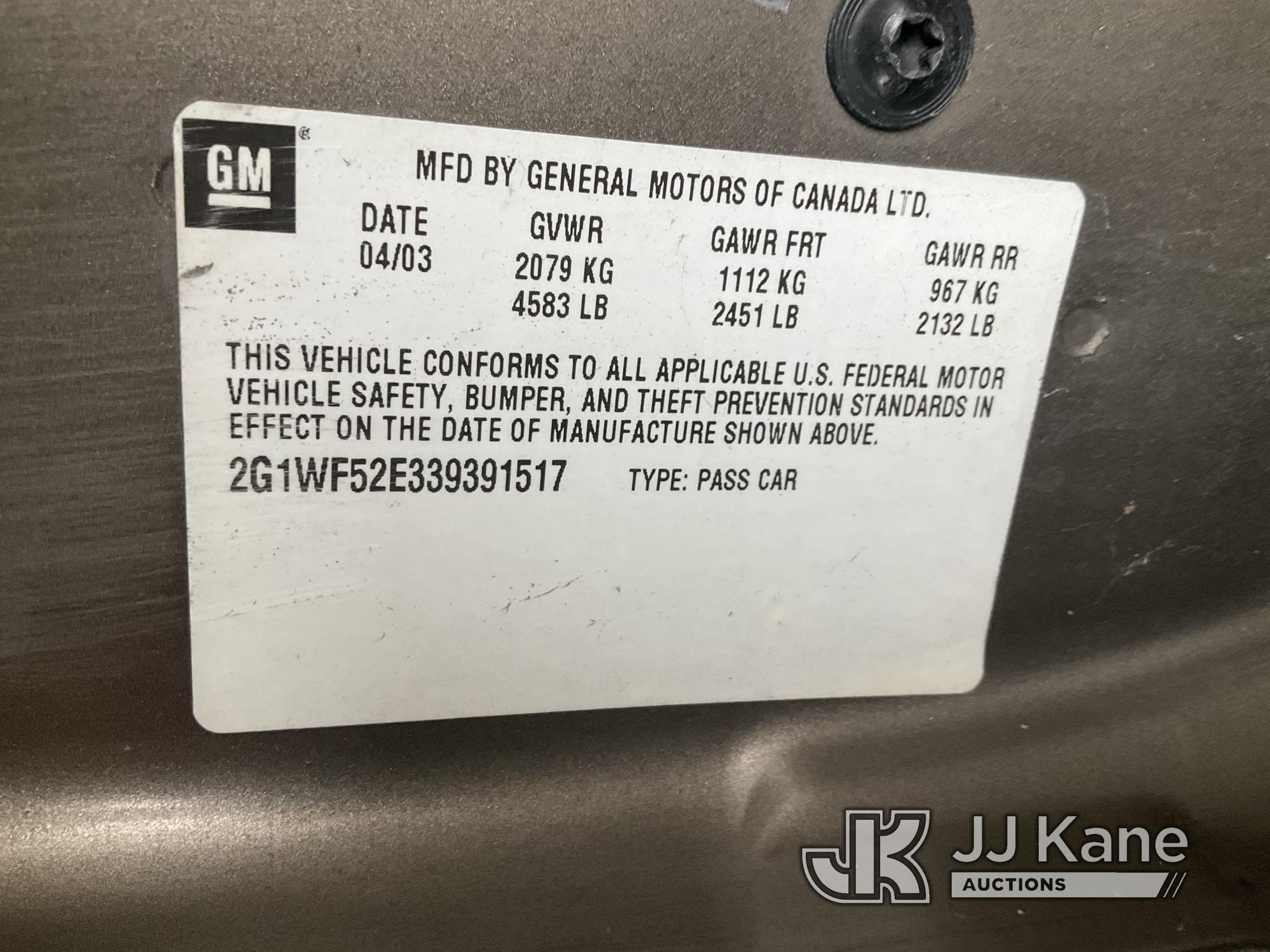 (Jurupa Valley, CA) 2003 Chevrolet Impala 4-Door Sedan Runs & Moves, Missing Left Headlight