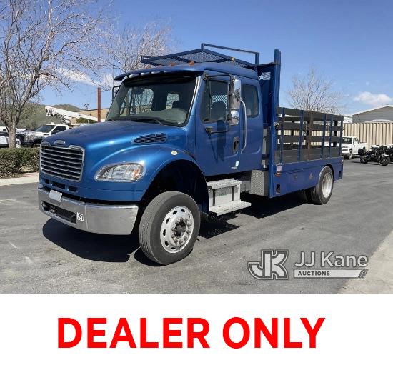 (Jurupa Valley, CA) 2009 Freightliner M2 106 Extended-Cab Flatbed Truck Runs & Moves, Check Engine L