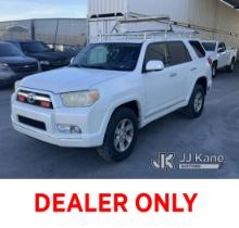 2010 Toyota 4 Runner 4-Door Sport Utility Vehicle Runs & Moves, No A/C, Maintenance Required Light O