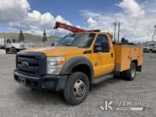 2012 Ford F-450 SD Utility Truck Runs & Moves, Back Window Is Broken