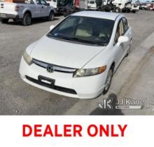 2006 HONDA CIVIC 4-Door Sedan Runs & Moves, CNG Tank Expired In 2022