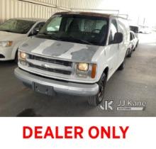 2002 Chevrolet Express G2500 Cargo Van Runs & Moves, Paint Damage, Rust Damage