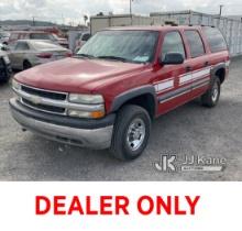 2003 Chevrolet Suburban Sport Utility Vehicle Runs & Moves, Bad Battery, Read End Damage, Interior S