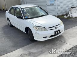 (Jurupa Valley, CA) 2005 HONDA CIVIC 4-Door Sedan Runs & Moves, CNG Tanks Expired In 2019, Paint Dam