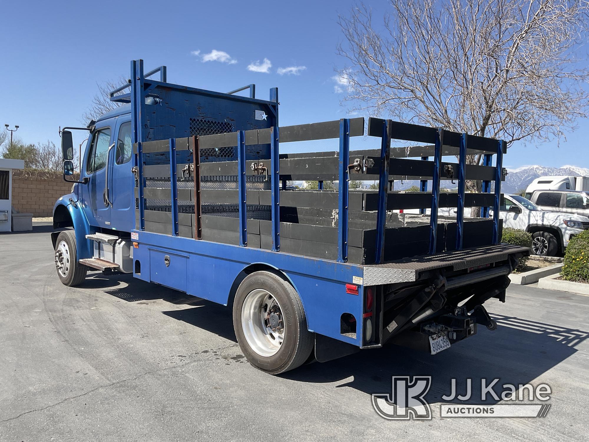 (Jurupa Valley, CA) 2009 Freightliner M2 106 Extended-Cab Flatbed Truck Runs & Moves, Check Engine L