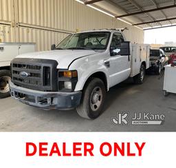 (Jurupa Valley, CA) 2009 Ford F-350 SD Service Truck Runs & Moves, Check Engine Light Is On, Broken