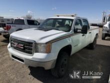 (Keenesburg, CO) 2011 GMC Sierra 2500HD 4x4 Crew-Cab Pickup Truck Runs & Moves)(Body Damage, Rear Le