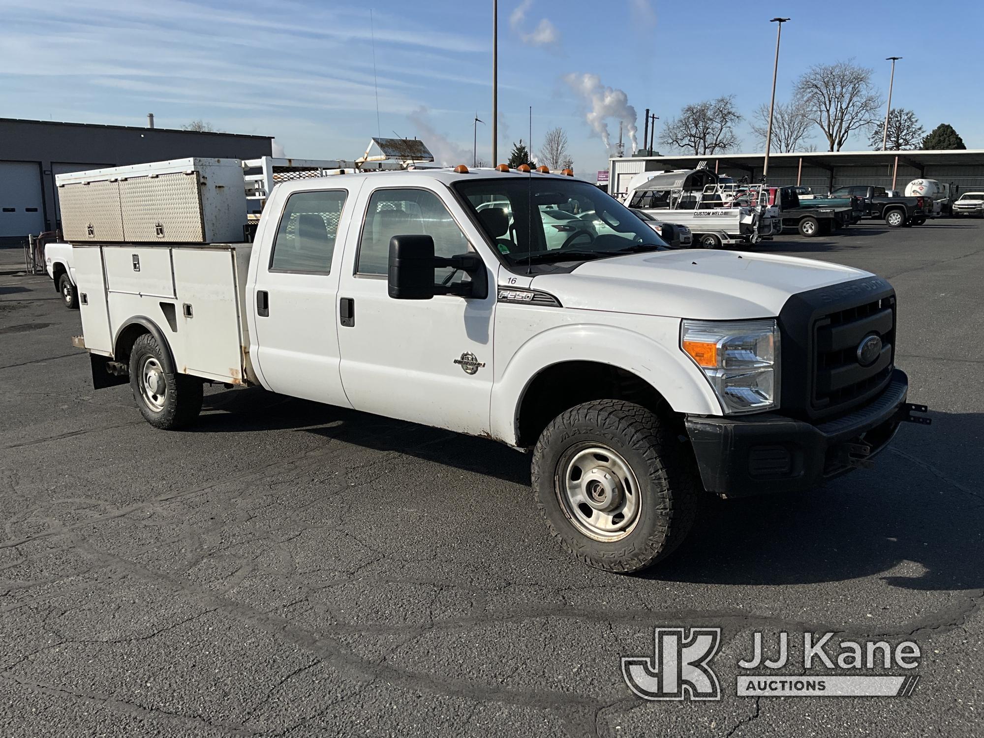 (Lewiston, ID) 2012 Ford F350 4x4 Crew-Cab Service Truck Runs with Engine Tick/Issues & Moves) (Sell