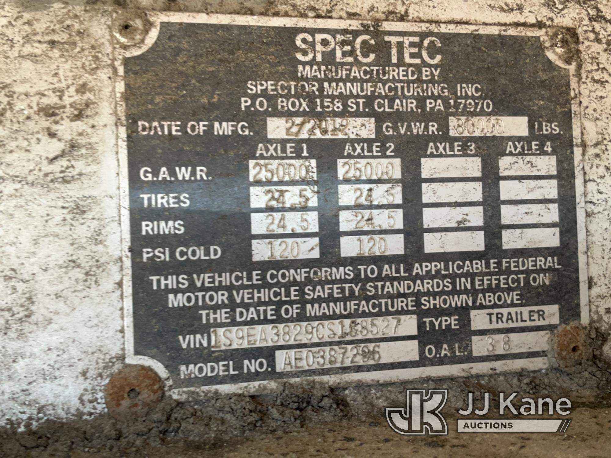 (Salt Lake City, UT) 2012 Spctec AE0387296 38ft Pusher Trailer Towable