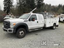 (Eatonville, WA) 2016 Ford F550 4x4 Crew-Cab Service Truck Not Running, Condition Unknown, Rear Left