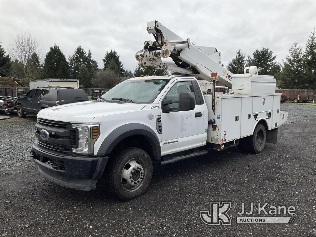 (Tacoma, WA) Altec AT41M, Articulating & Telescopic Material Handling Bucket Truck mounted behind ca