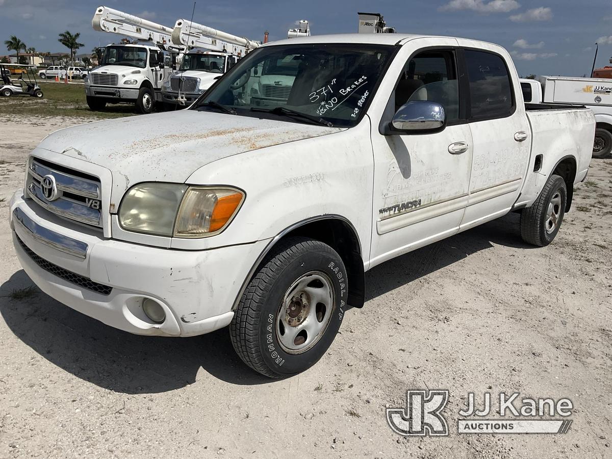 (Westlake, FL) 2006 Toyota Tundra Crew-Cab Pickup Truck Runs & Moves) (ABS Light On, No Brakes, Body