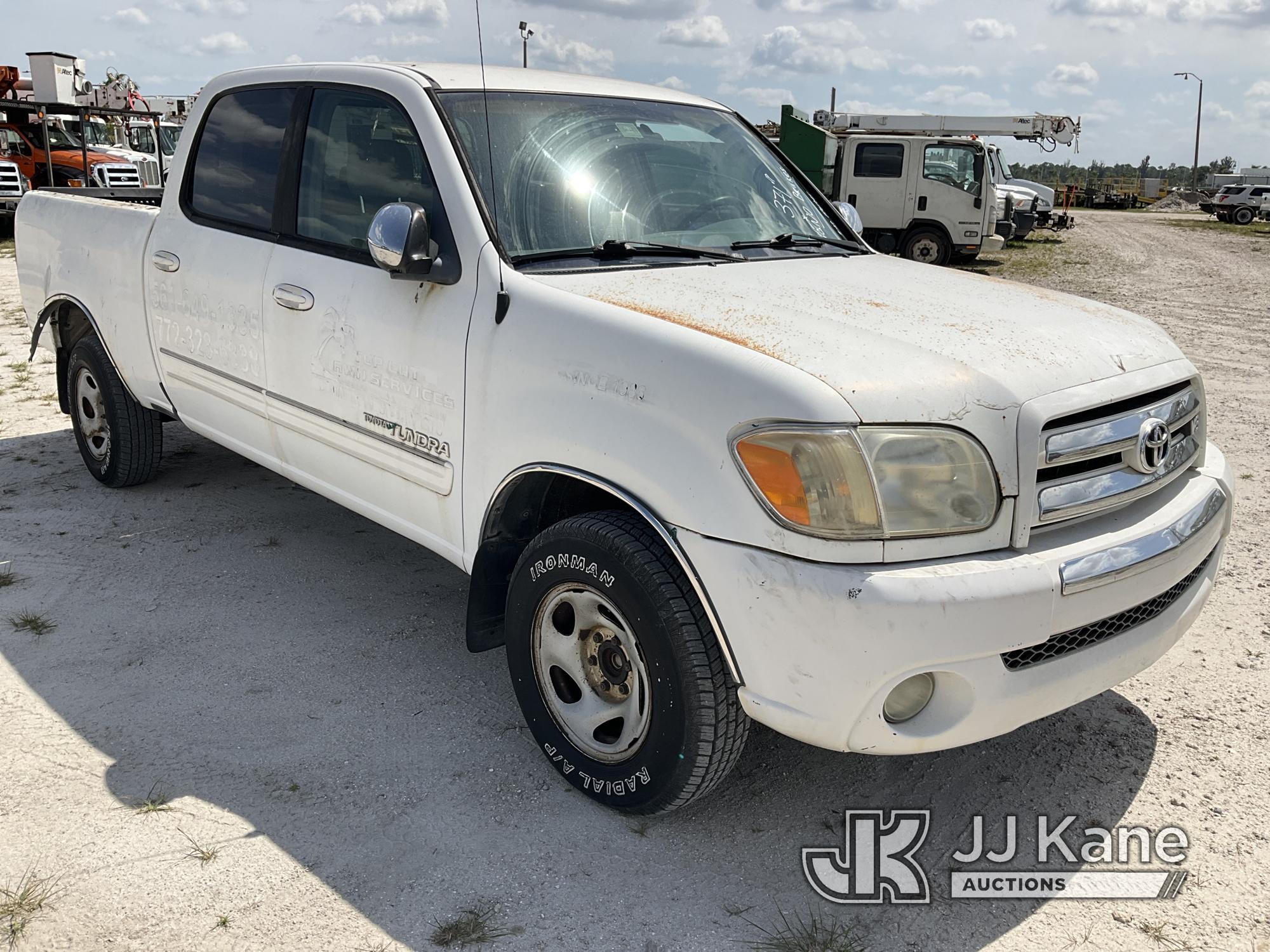 (Westlake, FL) 2006 Toyota Tundra Crew-Cab Pickup Truck Runs & Moves) (ABS Light On, No Brakes, Body