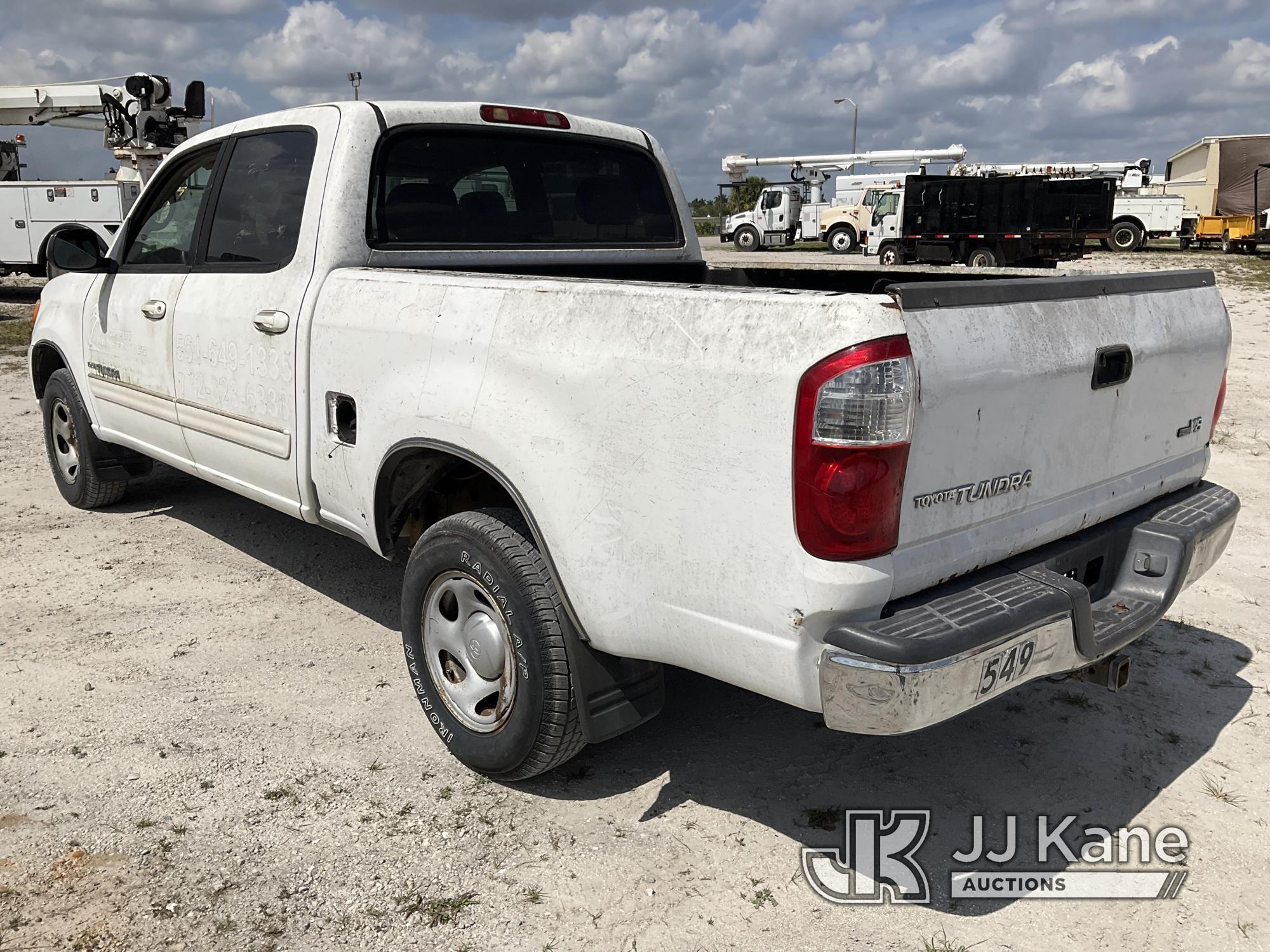 (Westlake, FL) 2006 Toyota Tundra Crew-Cab Pickup Truck Runs & Moves) (ABS Light On, No Brakes, Body