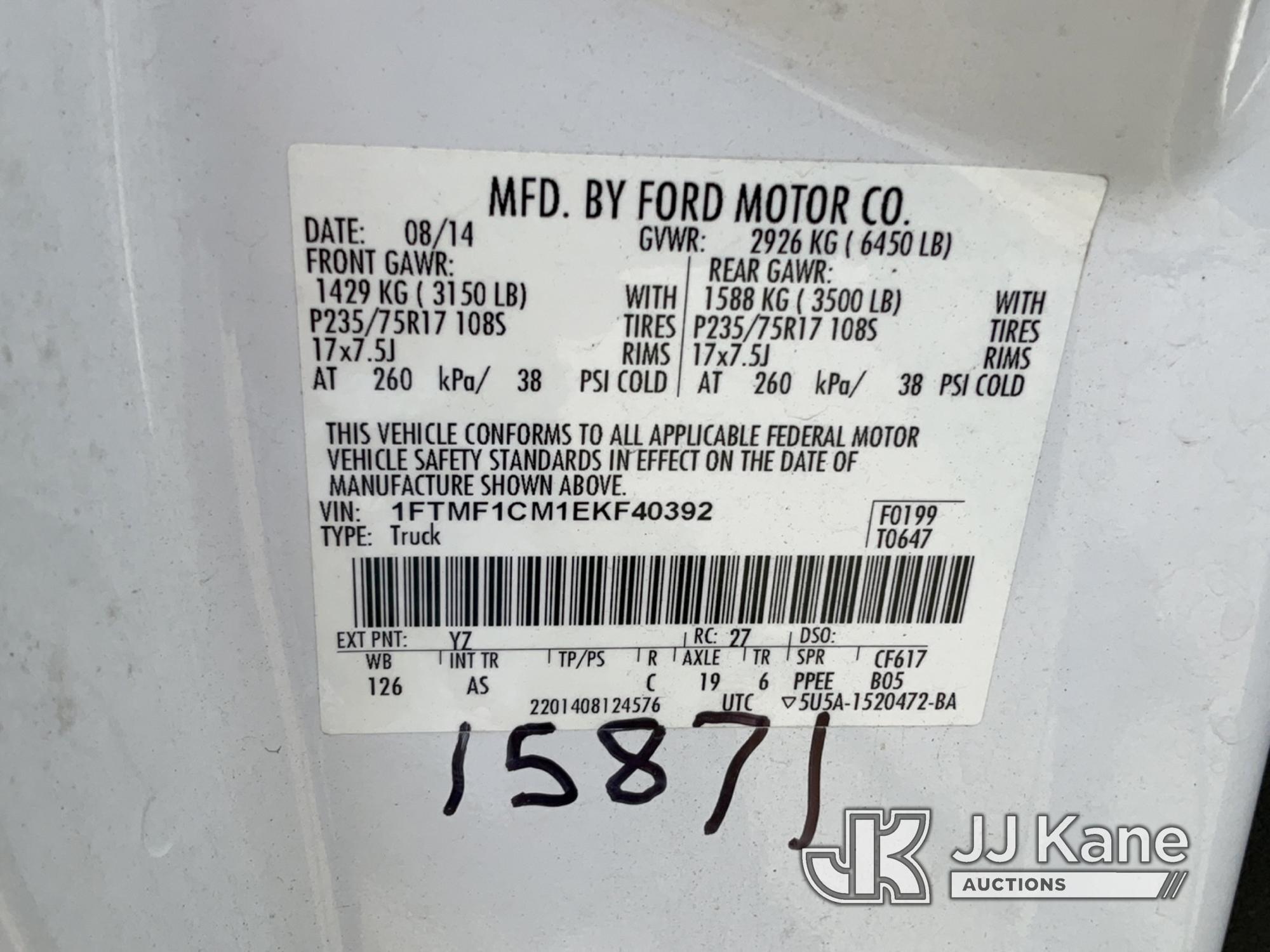 (Charlotte, NC) 2014 Ford F150 Pickup Truck Duke Unit) (Runs & Moves) (Airbag Light On