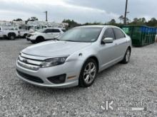 2012 Ford Fusion 4-Door Sedan Runs & Moves) (Paint Damage On Front Driver Side Panel, Crack In Rear 