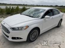 2014 Ford Fusion Titanium 4-Door Sedan Runs & Moves, Passenger Side Front Windshield Cracked, Hood P