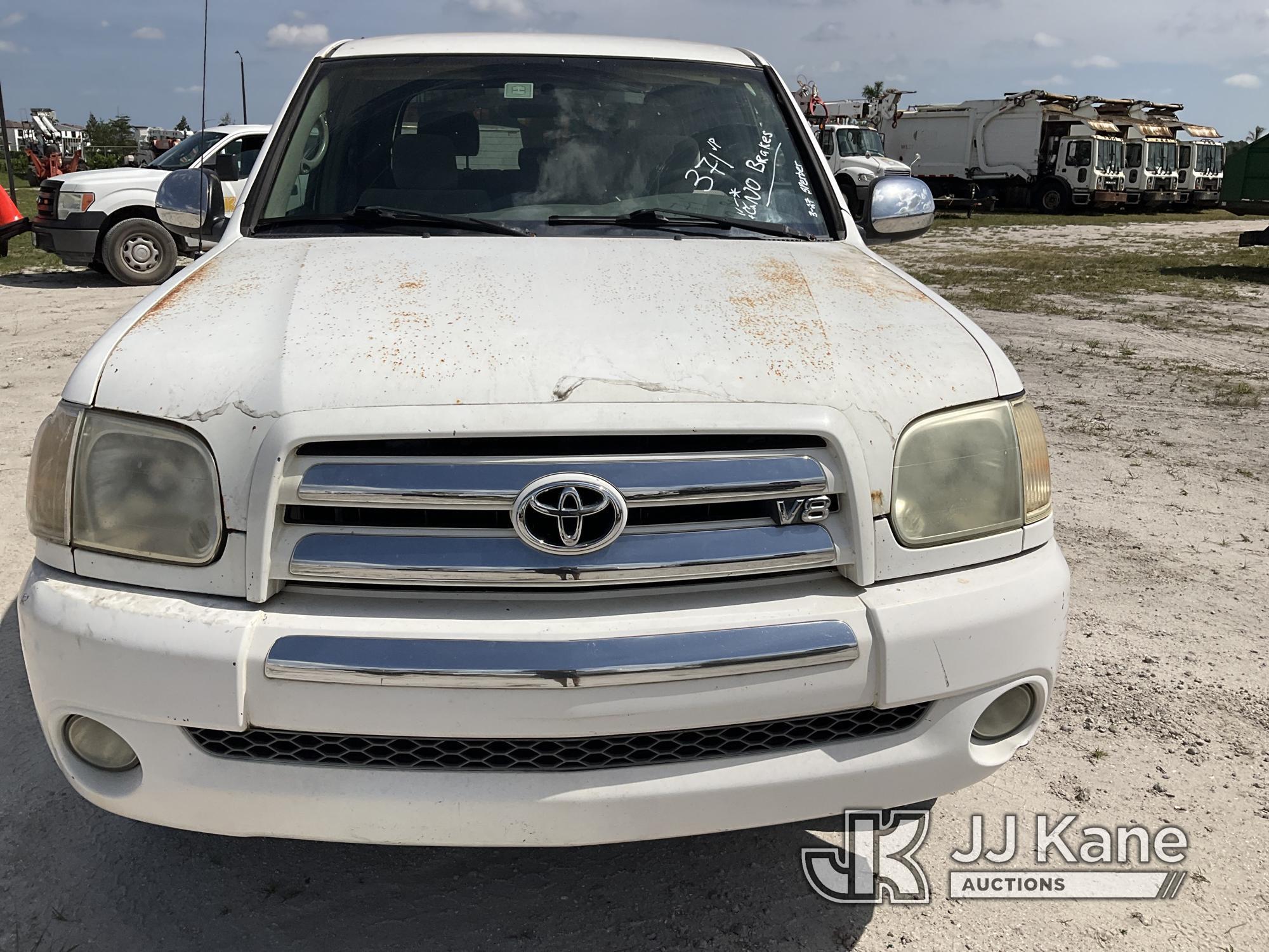 (Westlake, FL) 2006 Toyota Tundra Crew-Cab Pickup Truck Runs & Moves) (ABS Light On, No Brakes, Body