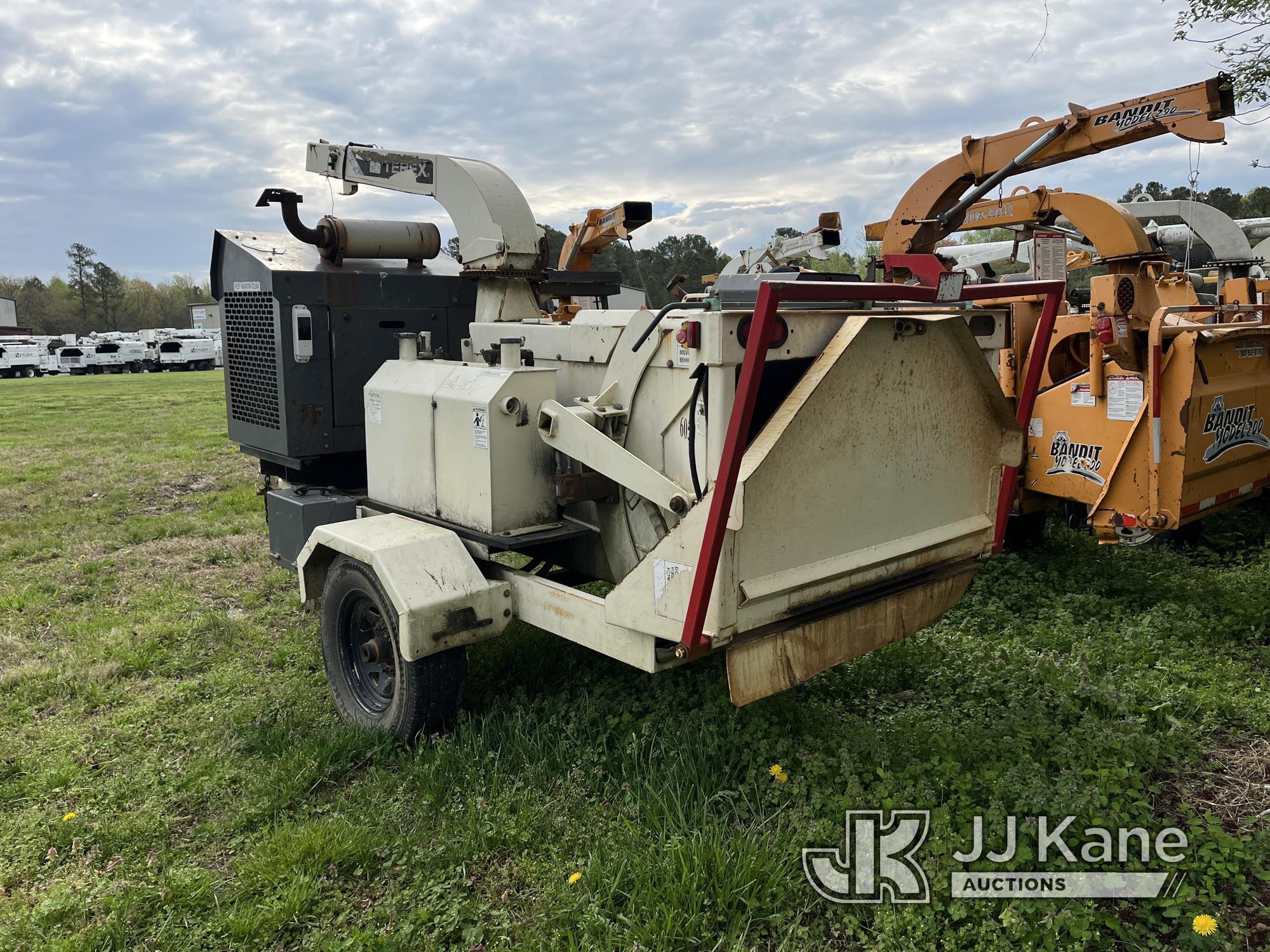 (Wakefield, VA) 2011 Terex Woodsman 730 Chipper (15in Drum), trailer mtd No Title) (Not Running, Cra