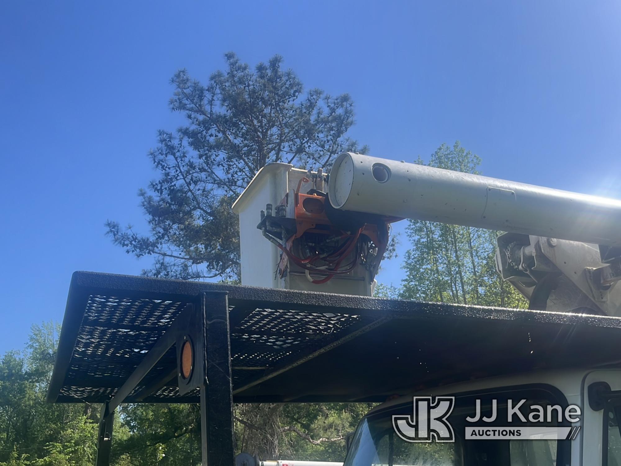 (Bennettsville, SC) Altec LRV-55, Over-Center Bucket Truck mounted behind cab on 2011 Freightliner M