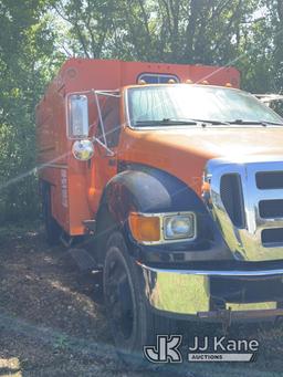 (Florence, SC) 2012 Ford F750 Chipper Dump Truck Runs, Moves) (Driveshaft Removed
