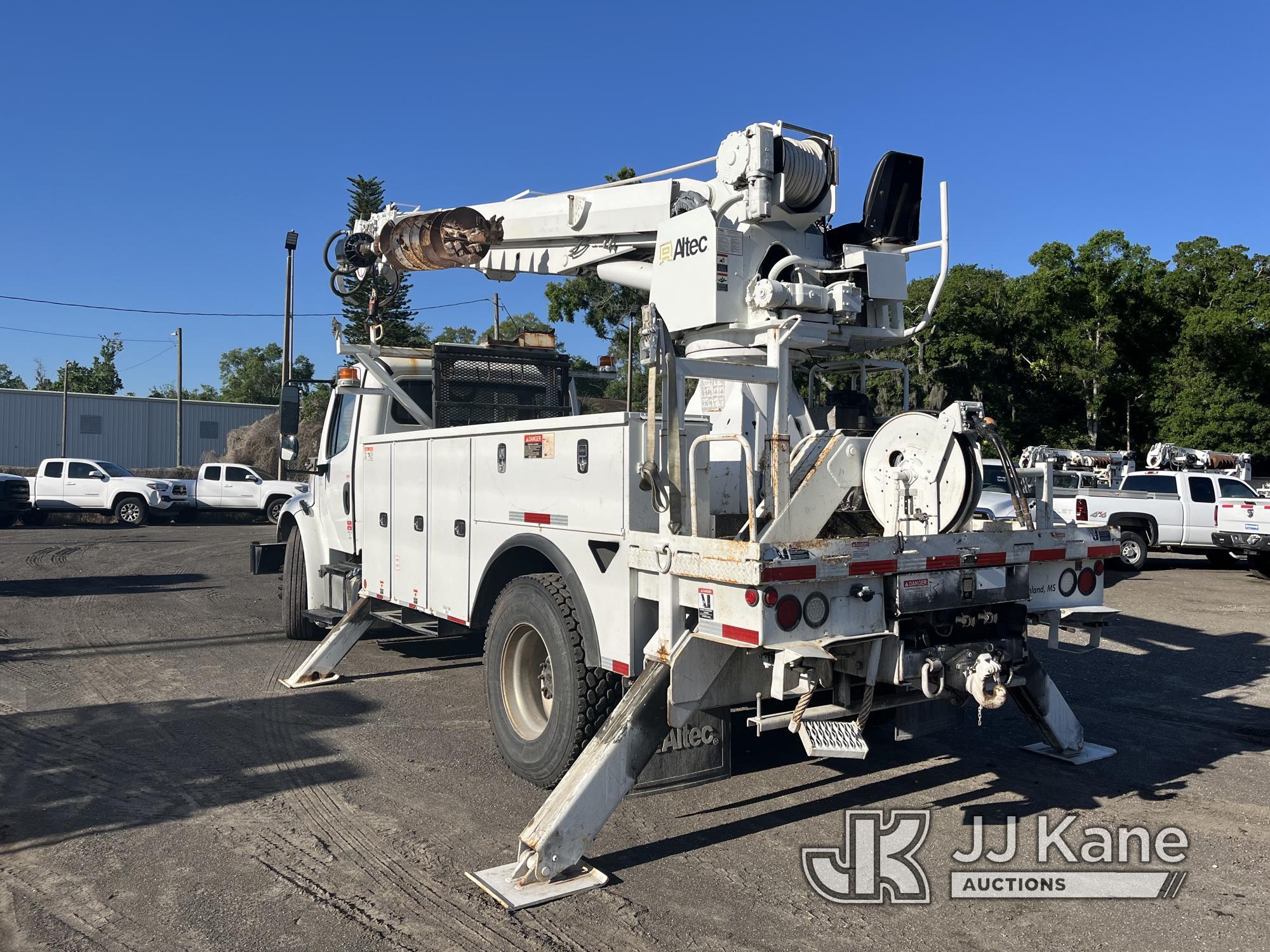 (Tampa, FL) Altec DC47-TR, Digger Derrick rear mounted on 2014 Freightliner M2 106 Utility Truck Run