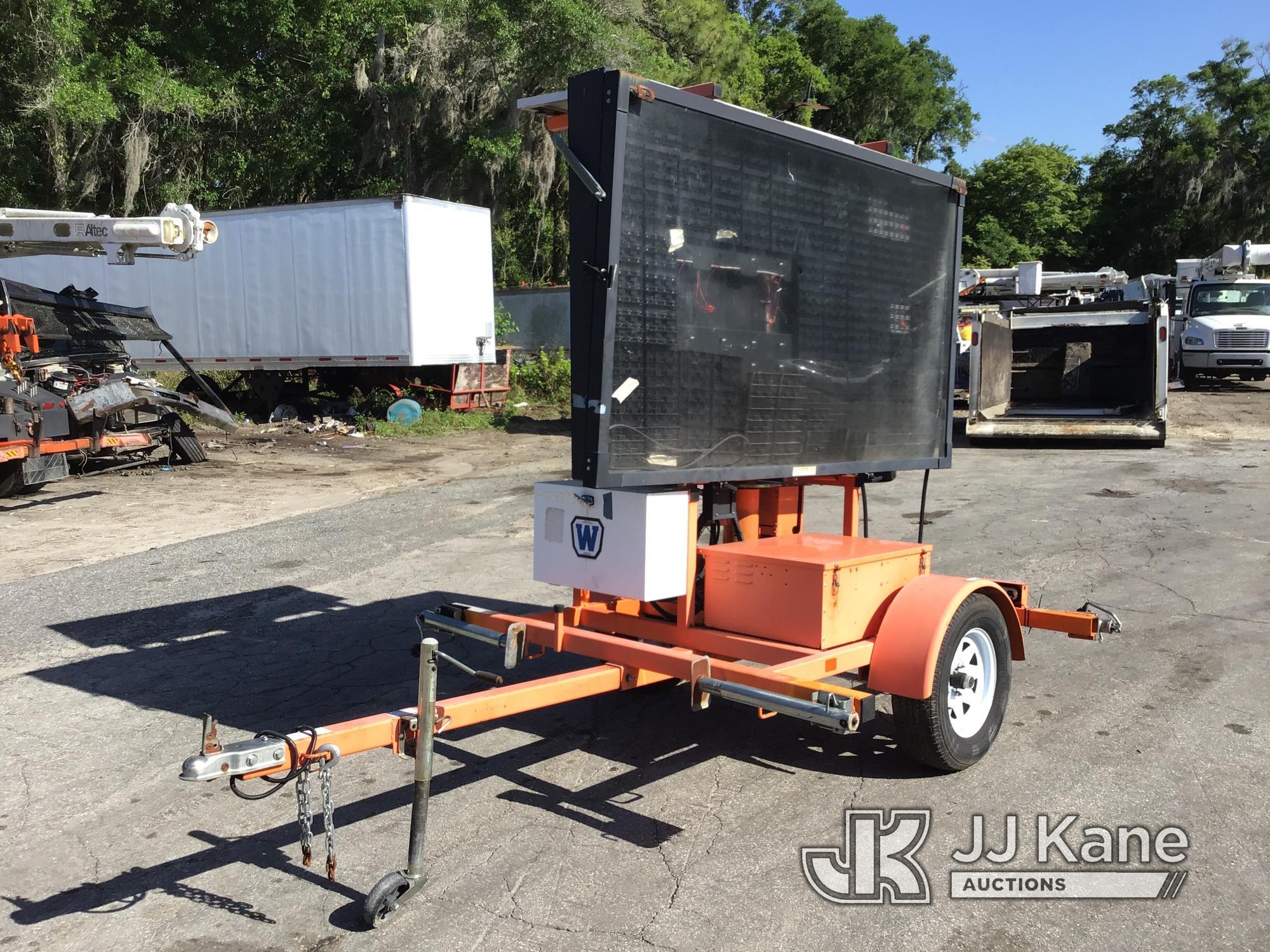 (Ocala, FL) 2015 Wanco Portable Message Board, trailer mtd FLORIDA TRAILER REGISTRATION ONLY) ( Oper