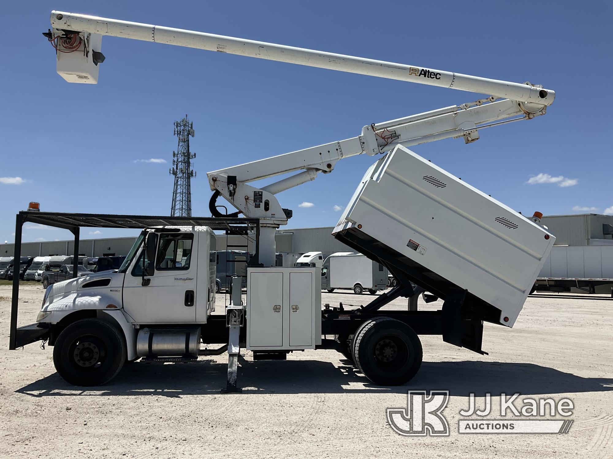 (Westlake, FL) Altec LRV-56, Over-Center Bucket Truck mounted behind cab on 2011 International 4300